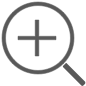 Icon depicting a magnifying glass, symbolizing the 10x optical and 230x total zoom capabilities of the SMART Document Camera 650.
